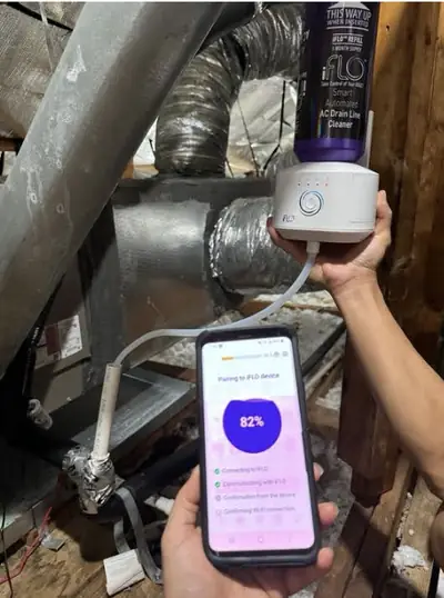 Indoor air quality sensor being paired to a phone