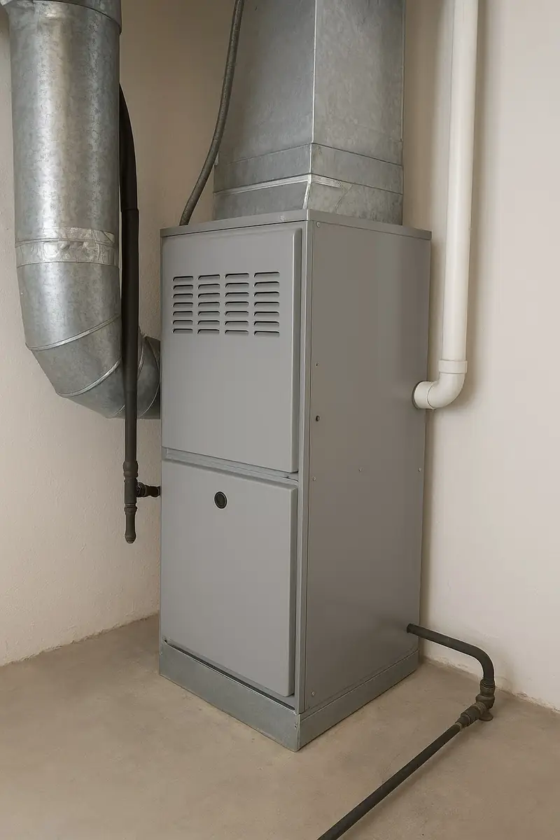 Air handler with sheet metal supply plenum